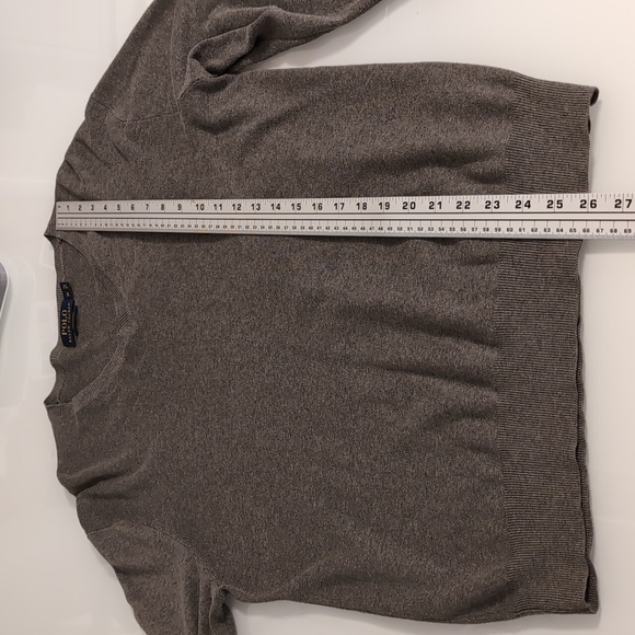 Polo Ralph Lauren Men's Gray Puma Cotton V-Neck Sweater Size Medium - Picture 6 of 6